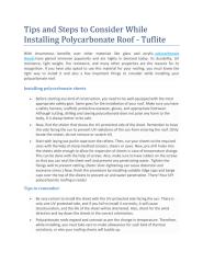 Tips and Steps to Consider While Installing Polycarbonate Roof.pdf