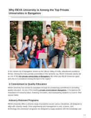 Why REVA University is Among the Top Private Universities in Bangalore.docx